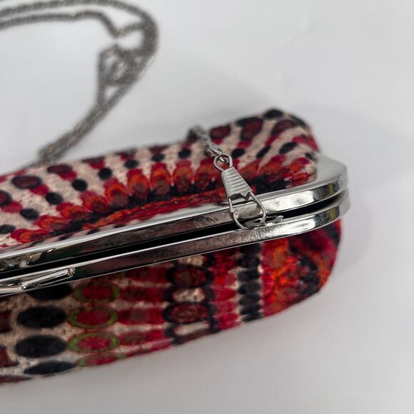 Street Level Abstract Artsy Kiss Clasp Chain Crossbody Bag Purse Boho Bold - Picture 5 of 11